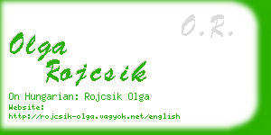 olga rojcsik business card